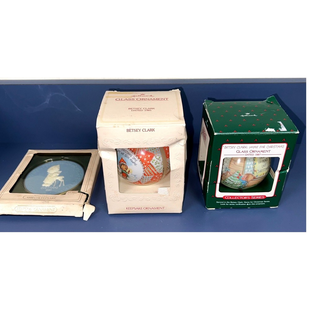 Lot Of 3 Hallmark Betsey Clark Cameo‎ Keepsake Christmas Vintage 1981 1987